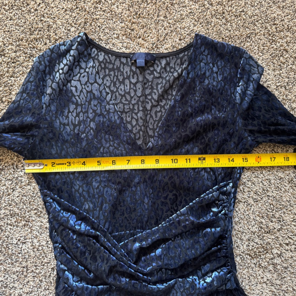 Guess Belinda Animal Print Velvet Long Sleeve Bodysuit - Picture 8 of 13